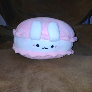 Pink Macaron Bunny Plush Pillow